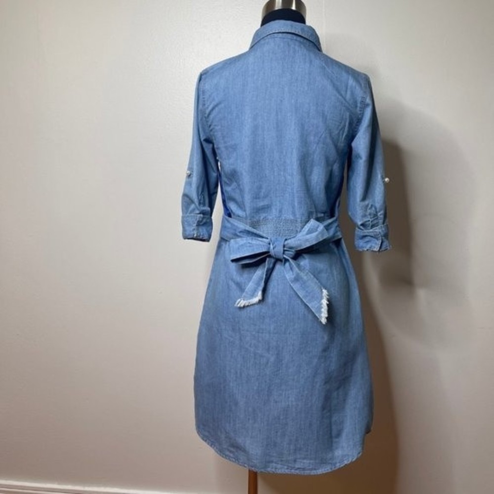 NWT | Light Blue Denim Dress - Size Petite Small - Picture 4 of 11